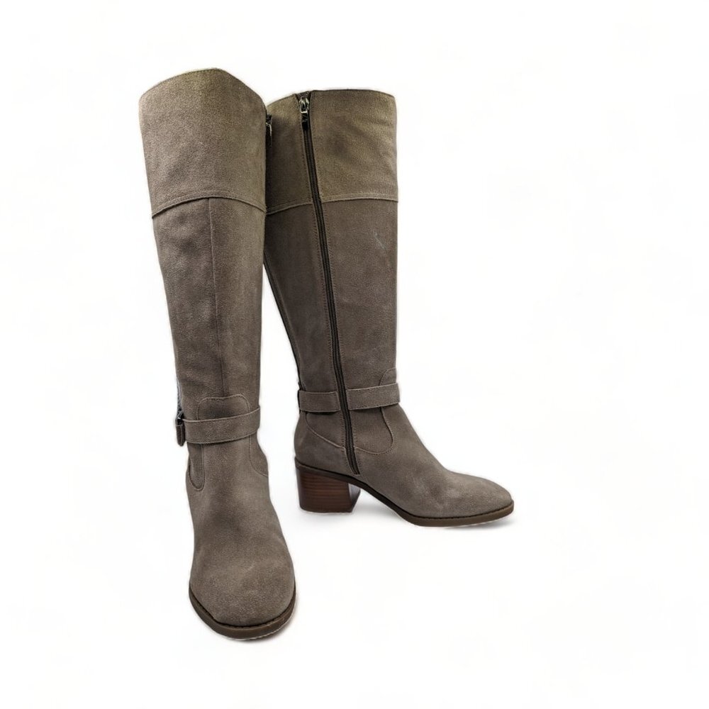 Marc Fisher Womens Calf Suede Tall Shaft $191 Gray Size 7.5 Wide - Picture 10 of 14